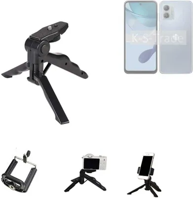 Produktbild von K-S-Trade Stativ Tisch-Ständer Dreibein Handy-Stativ Ständer kompatibel mit Motorola Moto G53y 5G Mini-Stativ Smartphone Tripod Handy-Stativ aus
