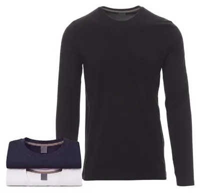 Produktbild von Mivaro Herren 3er Pack Langarmshirts aus Baumwolle - Longsleeve mit Rundhals, leicht anliegend, feinmaschiges Gewebe, Größen S bis 5XL