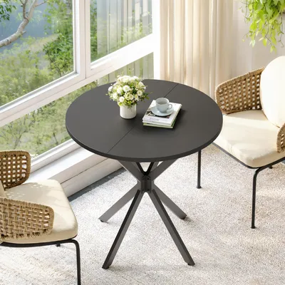 Productafbeelding van Ronde tafel, 80 cm diameter, met X-poten, geschikt voor keuken en eetkamer, thuiswerkplek of als salontafel