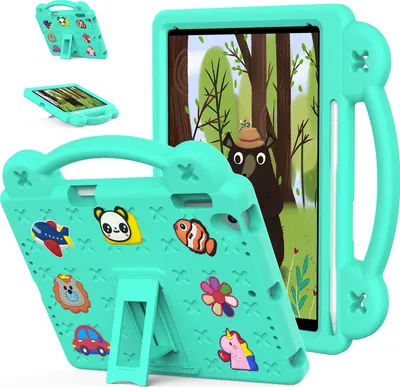 Produktbild von Schutzhülle für iPad Air /iPad 5th Gen Niedliche Hülle für Kinder, Stoßfest mit Griff und Ständer Grün