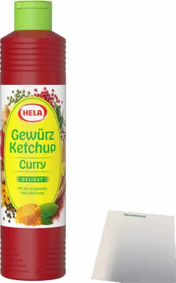Produktbild von Hela Curry Ketchup Delikat 1er Pack (1x800ml Flasche) + usy Block