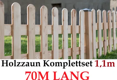 Zdjęcie produktu dla Ogrodzenie ogrodowe 110cm x 70m Zestaw ogrodzeniowy z modrzewia syberyjskiego