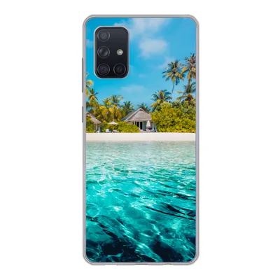Produktbild von MuchoWow® Handyhülle Schutzhülle Hülle für Samsung Galaxy A51 Strand - Palmen - Meer Silikon Softcase Handy Hülle - Schutzabdeckung