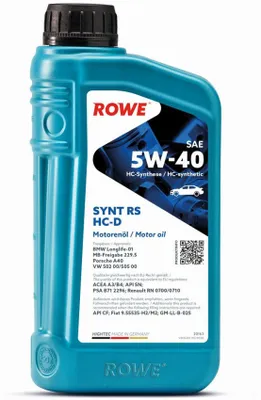Produktbild von Rowe Hightec Synt RS HC-D SAE 5W-40 Motoröl, 1l