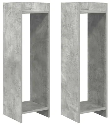 Produktbild von vidaXL Pflanzenständer 2 Stk. Betongrau 30 x 30 x 100 cm Holzwerkstoff