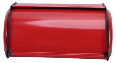 Produktbild von Roll-Top-Brotkasten, Eisen, Vintage-Aufbewahrungsbehälter, Lebensmittel-Organizer, Behälter für Küchenarbeitsplatte, Rot
