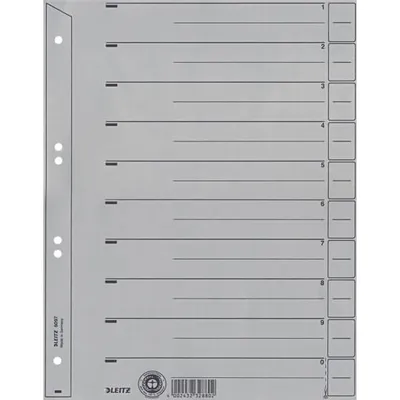 Produktbild von LEITZ Trennblätter Kraftkarton DIN A4 200 g/qm grau 100 Stück