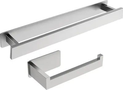 Immagine prodotto di Set di portasciugamani autoadesivi - acciaio inox - forte adesione