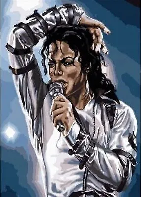 Produktbild von 50x40 cm Malen nach zahlen Set mit Holzrahmen Michael Jackson