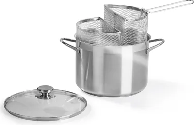 Productafbeelding van Noodle-top met dubbele compartimenten | Keukenaccessoires | Glas, roestvrij staal