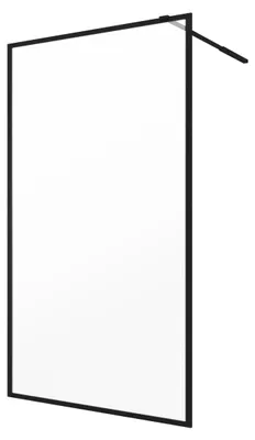 Produktbild von Duschwand 120×200 cm, Schwarz, Aluminium, 6 mm ESG
