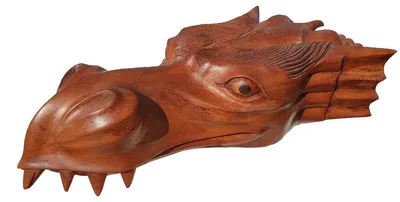Produktbild von Drachenkopf mächtig handgearbeitet  Wandbild Holz Drache Kopf Fantasy