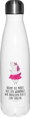 Produktbild von Mr. & Mrs. Panda thermobehälter Einhorn Ballerina - Weiß - Geschenk, Thermos, Wohnung, Edelstahlflasche, Wasserflasche, Einhörner, thermosflaschen, trinkflaschen, Party