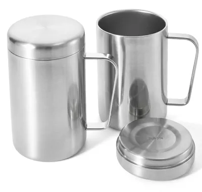 2er-Set doppelwandige Kaffeebecher 500 ml Edelstahl