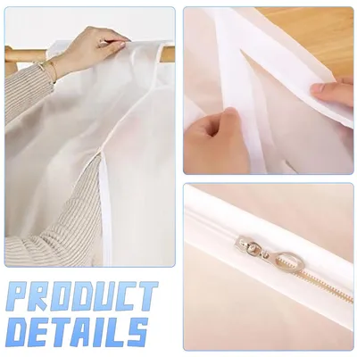 Produktbild von Kleiderständerabdeckung 1 Stück, Transparente staubdichte Kleiderhülle mit Reißverschluss, Hängende Aufbewahrungstasche für saisonale Kleidung