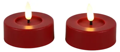 Image de Countryfield LED bougie à chauffe-plat rustique rouge 2 pièces - éclairage d'ambiance