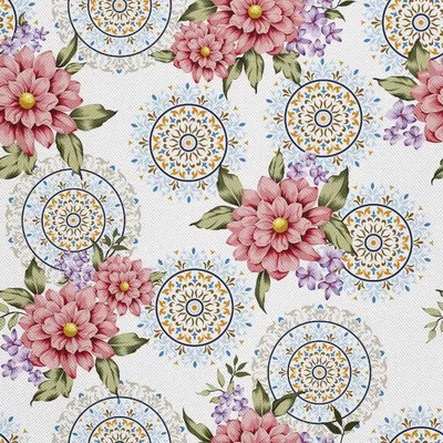 Immagine prodotto di OUTDOOR DECOSTOFFE OXFORD - motivo fiori rosa e viola