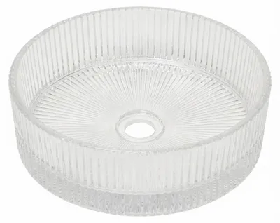 Obrázok produktu pre SAT PURITY umývadlo na dosku Ø 36 cm z číreho skla, s drážkovaným povrchom