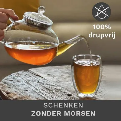 Produktbild von Glas-Thermoskanne 1,2l Edelstahl Sieb druppelfrei