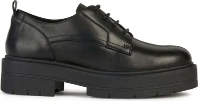 Image de GEOX Chaussures à lacets SPHERICA, cuir lisse, noir, femme