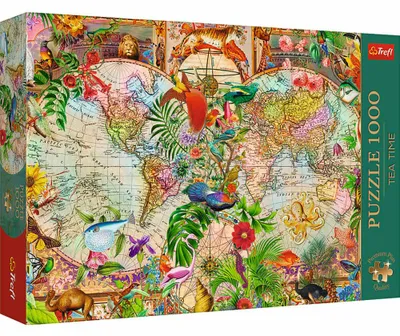 Immagine prodotto di Trefl Puzzle Tea Time Historische Weltkarte, 1000 Teile, 68 x 48 cm, 12077