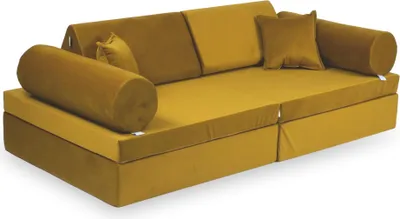 Obrázok produktu pre Montessori lavička na hranie Comfort - Velvet gold