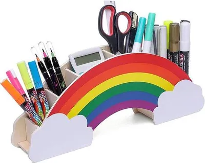 Produktbild von Famanu Schreibtisch-Organizer für Kinder mit 6 Fächern - Halter für Stifte und Pinsel