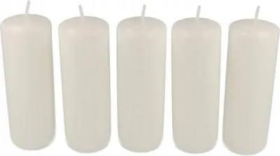 Zdjęcie produktu dla świeca 5szt.  walec biała 4,5x14cm | OK-011