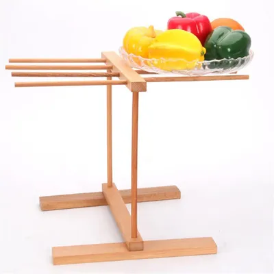 Produktbild von Nudeltrockner aus Holz - Spaghetti-Trockengestell - Acht Reihen - Handgefertigt - Nudel-Aufhänger - Küchenaufbewahrung