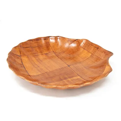 Produktbild von Schale aus Pappelholz in ansehnlicher Muschelform, braunes Deko Körbchen für Heimurlaub