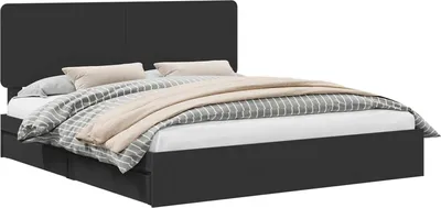 Produktbild von Aufbewahrungsbett Schwarz 200 x 200 cm Holzwerkstoff