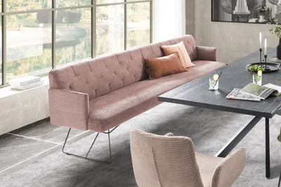 Produktbild von KAWOLA Esszimmerbank CHARME Cord rosa 246cm