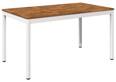 Immagine prodotto di vidaXL Tavolo da giardino, naturale e bianco, 141 x 80,5 x 75 cm