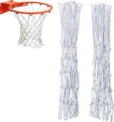 Produktbild von 2 Stück Profi Basketballnetz, Basketball Ersatz Netz, Für Standard Größe BasketballKorb, Dauerhaft und Alle Wetter Ballnetz, Basketballnetze