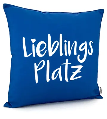 Produktbild von heimtexland ® Outdoorkissen 45x45 Dekokissen Outdoor Garten Lounge Deko Kissen Typ839 Lieblingsplatz Blau