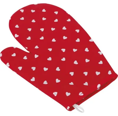 Obrázok produktu pre Kuchynská chňapka – 28 x 18 cm – červená, biela