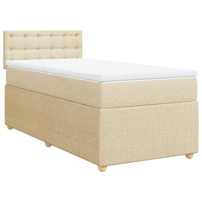 Produktbild von Boxspringbett mit Matratze Creme 100x200 cm Stoff