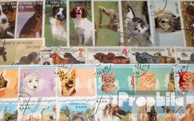 Produktbild von Briefmarken Motive 50 verschiedene Hunde Marken