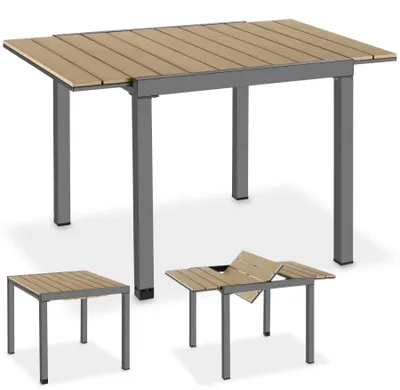 Produktbild von tectake® Gartentisch Inca aus Aluminium, ausziehbar 80–120 x 80 x 74 cm