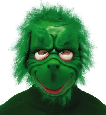 Immagine prodotto di Maschera Grinch verde con capelli - Natale