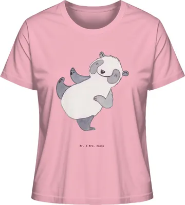 Produktbild von Mr. & Mrs. Panda Damen Kurzarmshirt Panda Kampfkunst Größe M - Baumwolle Pink - Geschenk, Kampfsportarten, Basic T-Shirt, Selbstverteidigung, Shirt, Oberteil