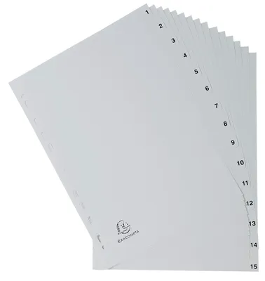 Productafbeelding van Exacompta 1715E Register, volformaat, 1-15, grijs (T)