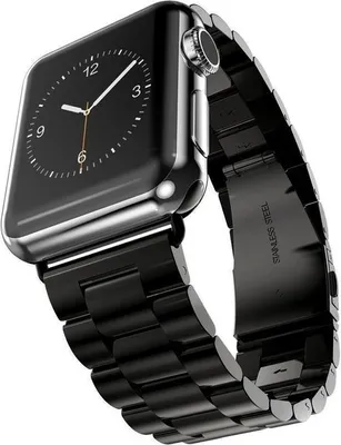 Produktbild von Strap-it Apple Watch 8 Stahlarmband (Schwarz)