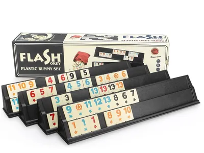 Zdjęcie produktu dla Flash Black Okey / Rummy z żetonami z melaminy