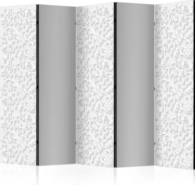 Produktbild von 5-teiliger Doppelseitiger Vlies Paravent - Floral pattern II 225x172 cm Muster a-B-0062-z-c