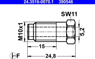 Produktbild von ATE Überwurfschraube 24.3516-0070.1 13,2mm