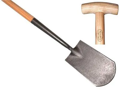 Image de Bêche R+M de Witt à col de cygne en acier trempé avec manche en frêne, longueur de lame : 75 cm