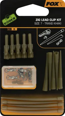 Produktbild von Fox Fishing Edges Zig Lead Clip Kit Size 7 Trans Khaki