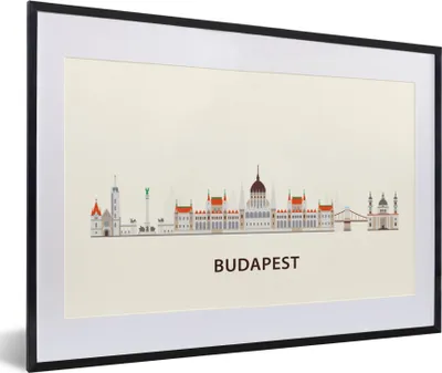 Produktbild von MuchoWow® MuchoWow® Gerahmtes Poster Budapest - Europa - Skyline 60x40 cm - Poster mit zchwarzem Bilderrahmen - Schlafzimmer - Plakat in Rahmen - Drucken