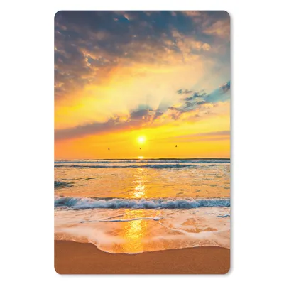 Produktbild von MuchoWow® Mauspad Mousepad Sonnenuntergang - Strand - Meer - Wolken - Orange 18x27 cm - Mousepads - Maus Mat - Pad - Mausunterlage